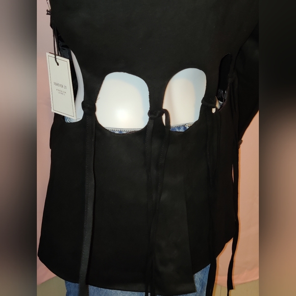 NWT-Faux Suede Cutout Blazer - Picture 5 of 10